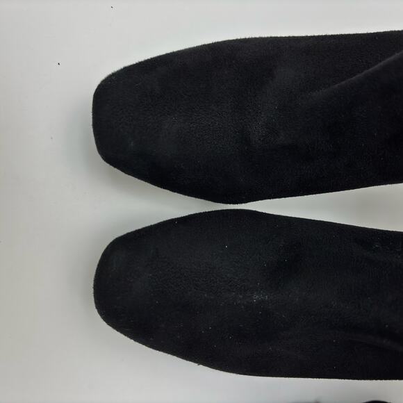 Guess Black Suede Knee High Stretchy Slouchy Stiletto Heel Boots Size 7.5 - Picture 10 of 11